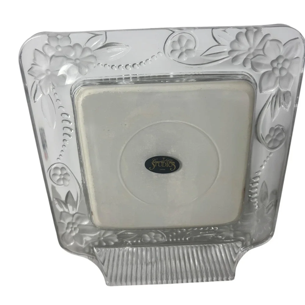 Crystal Clear Signatures Arcadia Square Picture Frame, 5x5 Photo Frosted Crystal